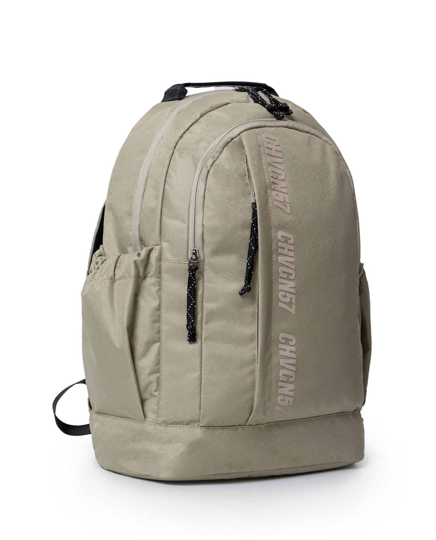 Unisex Urban Backpack Water Repellent Polyester Canvas Padded Straps Laptop Compartment - Khaki 63_001H000_CAQ150309_5