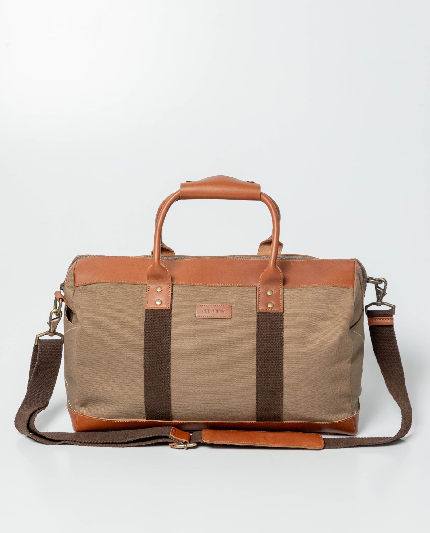 Accessory Fit: Men's Cotton-Leather Briefcase - Brown 002G010 - 1