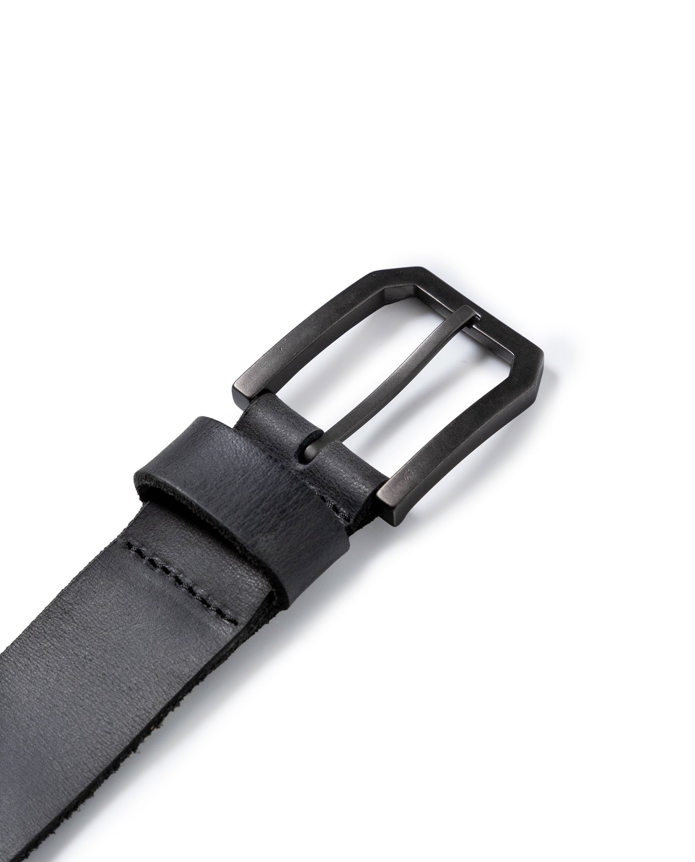 Mens Belt Vegetable Tanned Cowhide Leather Embossed Duck Logo - Black 63_011H000_NEG194007_3