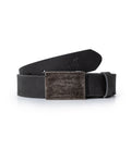 Men's Belt Vegetable Tanned Cowhide Leather Artisan Waxed Aged Finish - Black