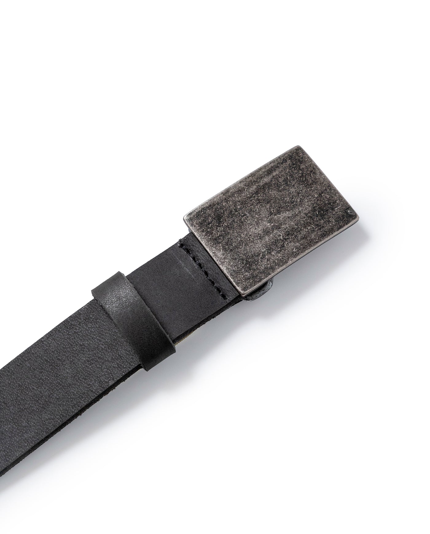 Mens Belt Vegetable Tanned Cowhide Leather Artisan Waxed Aged Finish - Black 63_011H004_NEG194007_3