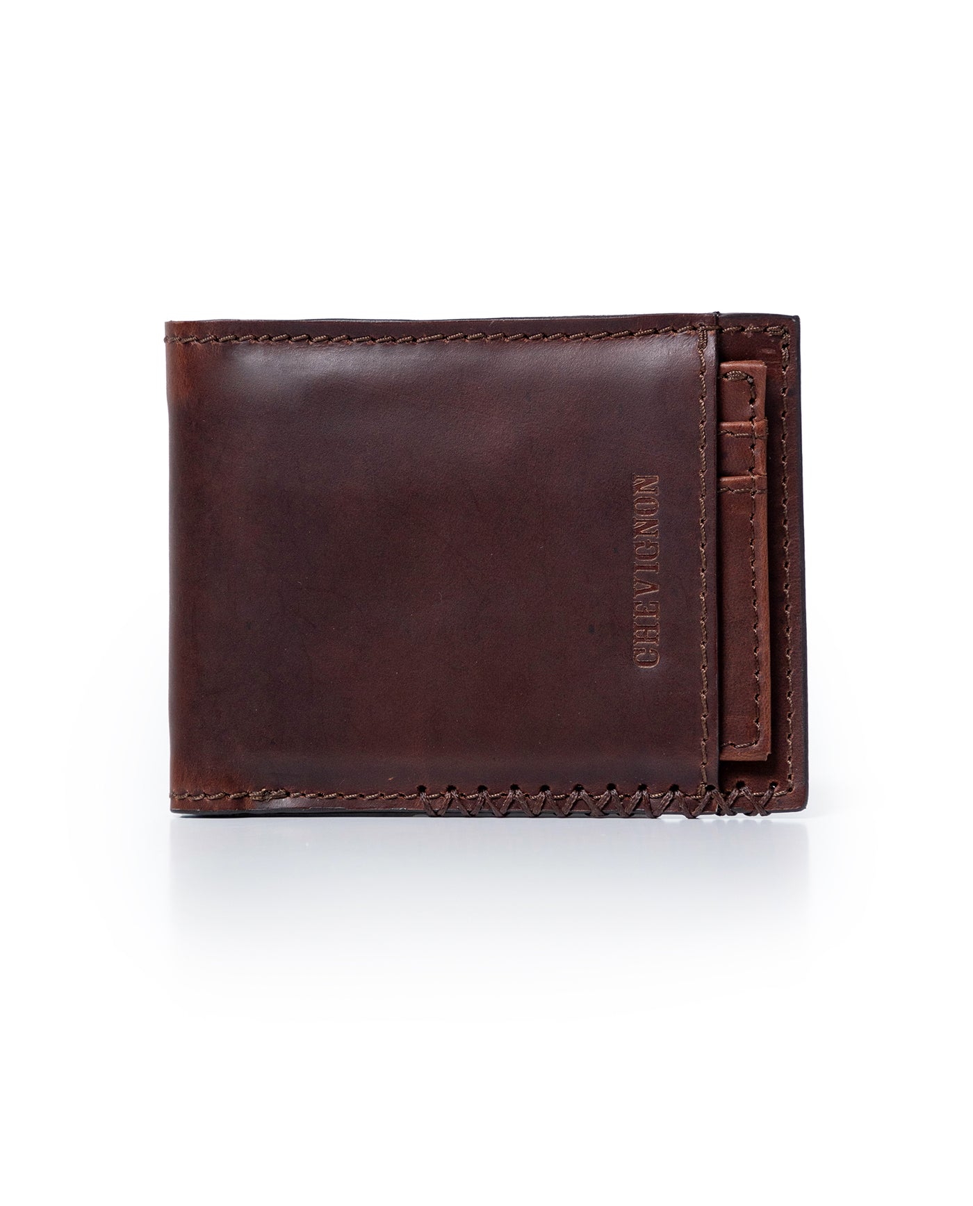 Mens Wallet Horizontal Semi Oiled Cowhide Leather Handmade Stitching Removable Document Holder - Brown 63_021H000_CAF181238_4