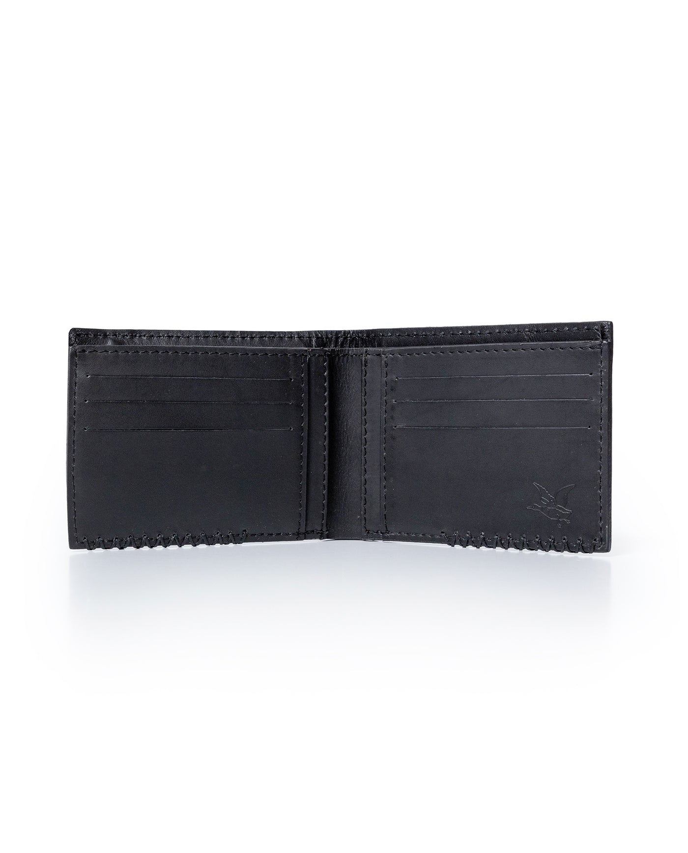 Mens Wallet Horizontal Semi Oiled Cowhide Leather Handmade Stitching Removable Document Holder - Black 63_021H000_NEG194007_4