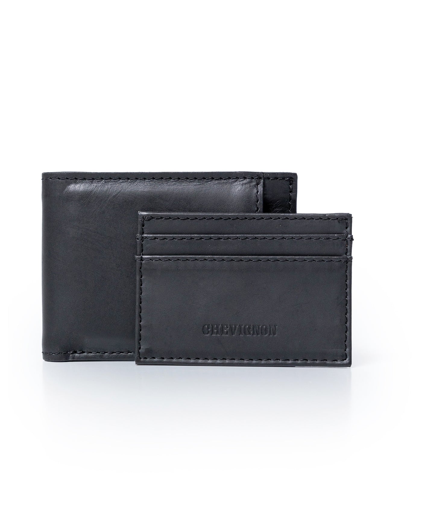 Mens Wallet Horizontal Semi Oiled Cowhide Leather Handmade Stitching Removable Document Holder - Black 63_021H000_NEG194007_6