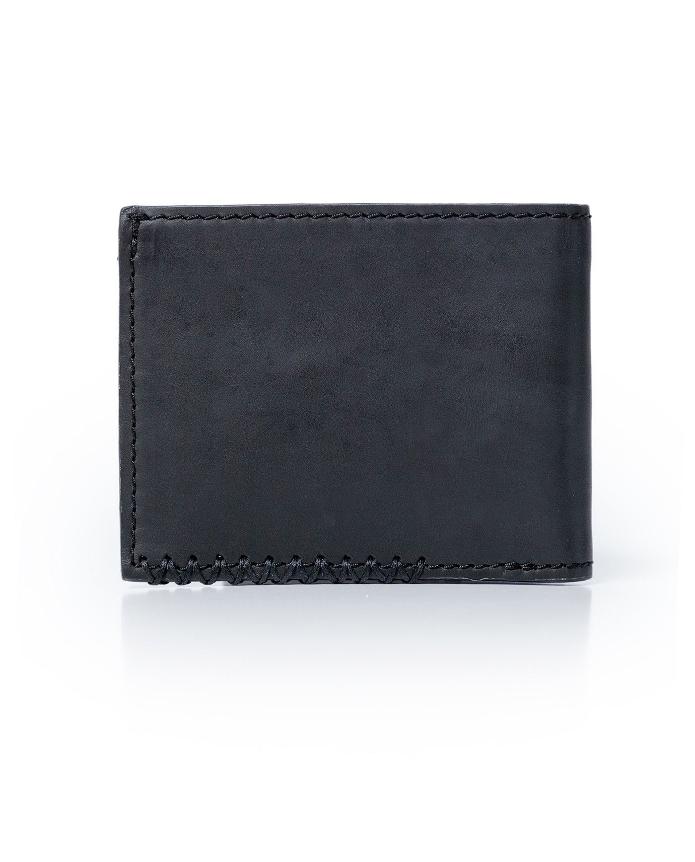 Mens Wallet Horizontal Semi Oiled Cowhide Leather Three Body Handmade Stitching - Black 63_021H001_NEG194007_7