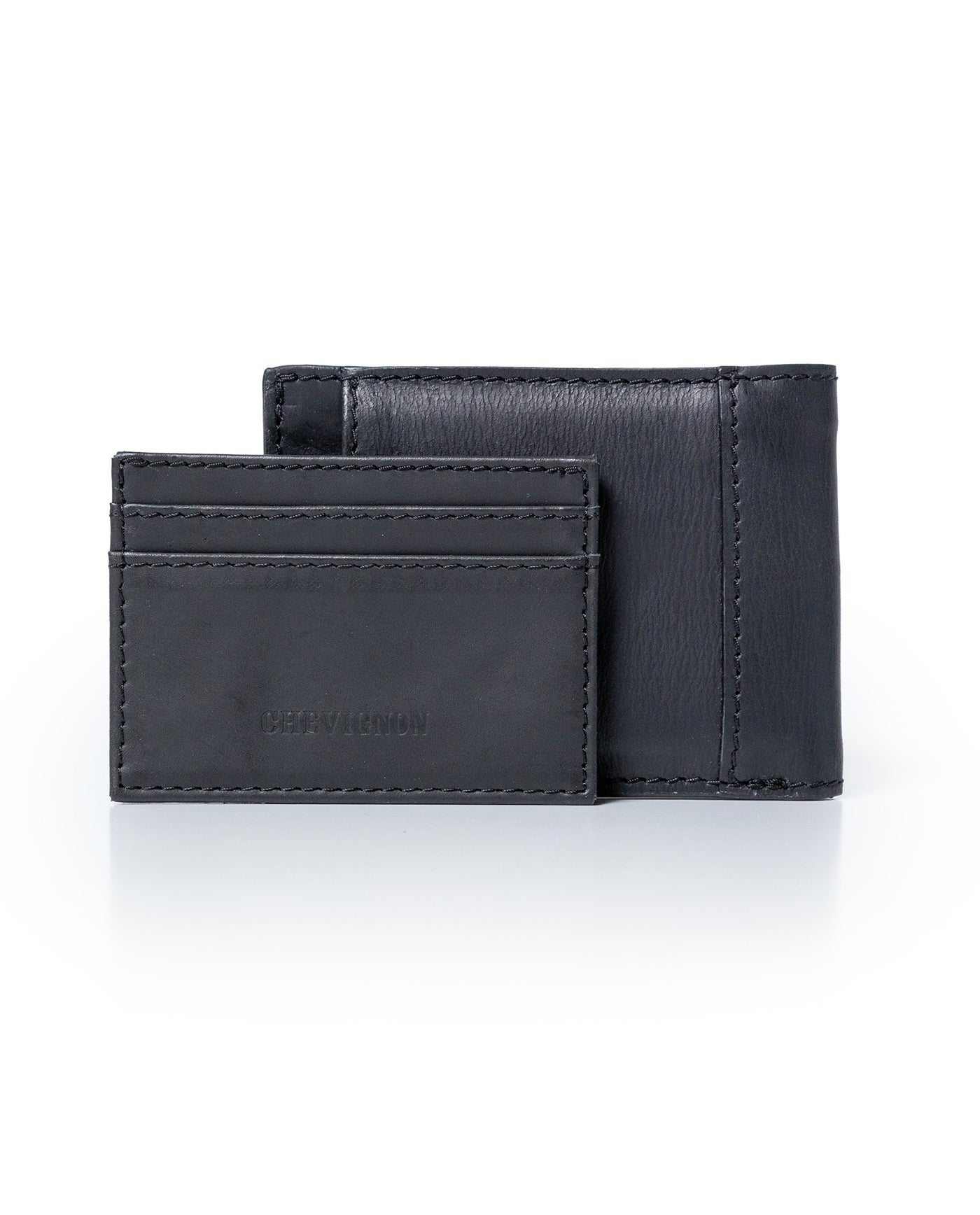 Mens Wallet Horizontal Aniline Aged Cowhide Leather Two Wing Removable Document Holder Artisan Flap - Black 63_021H003_NEG194007_0