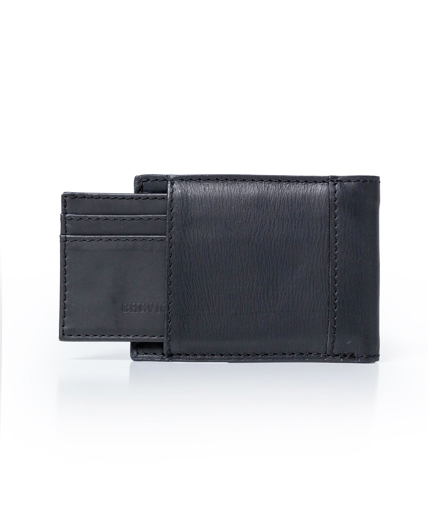Mens Wallet Horizontal Aniline Aged Cowhide Leather Two Wing Removable Document Holder Artisan Flap - Black 63_021H003_NEG194007_3