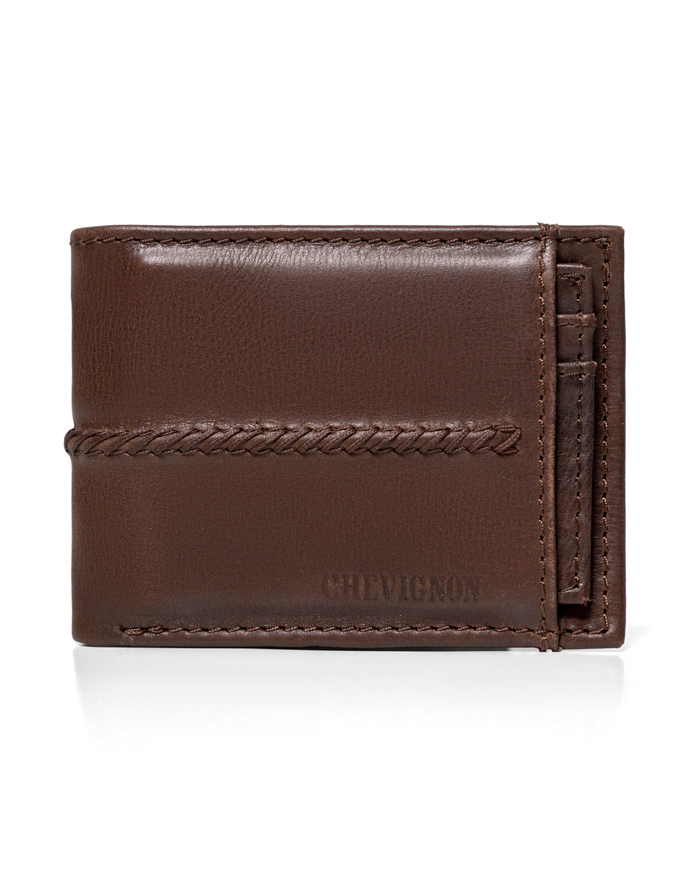 Men's Hand-Stitched Cowhide Leather Wallet with Front Document Holder, Sparkle 029G002 - 1