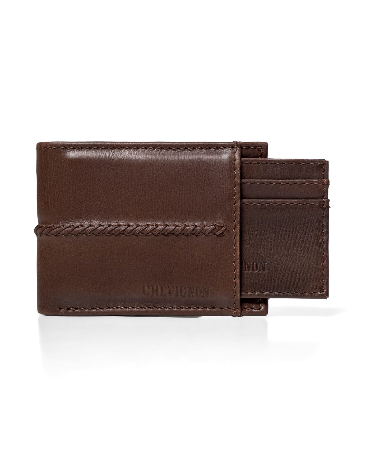 Men's Hand-Stitched Cowhide Leather Wallet with Front Document Holder, Sparkle 029G002 - 3