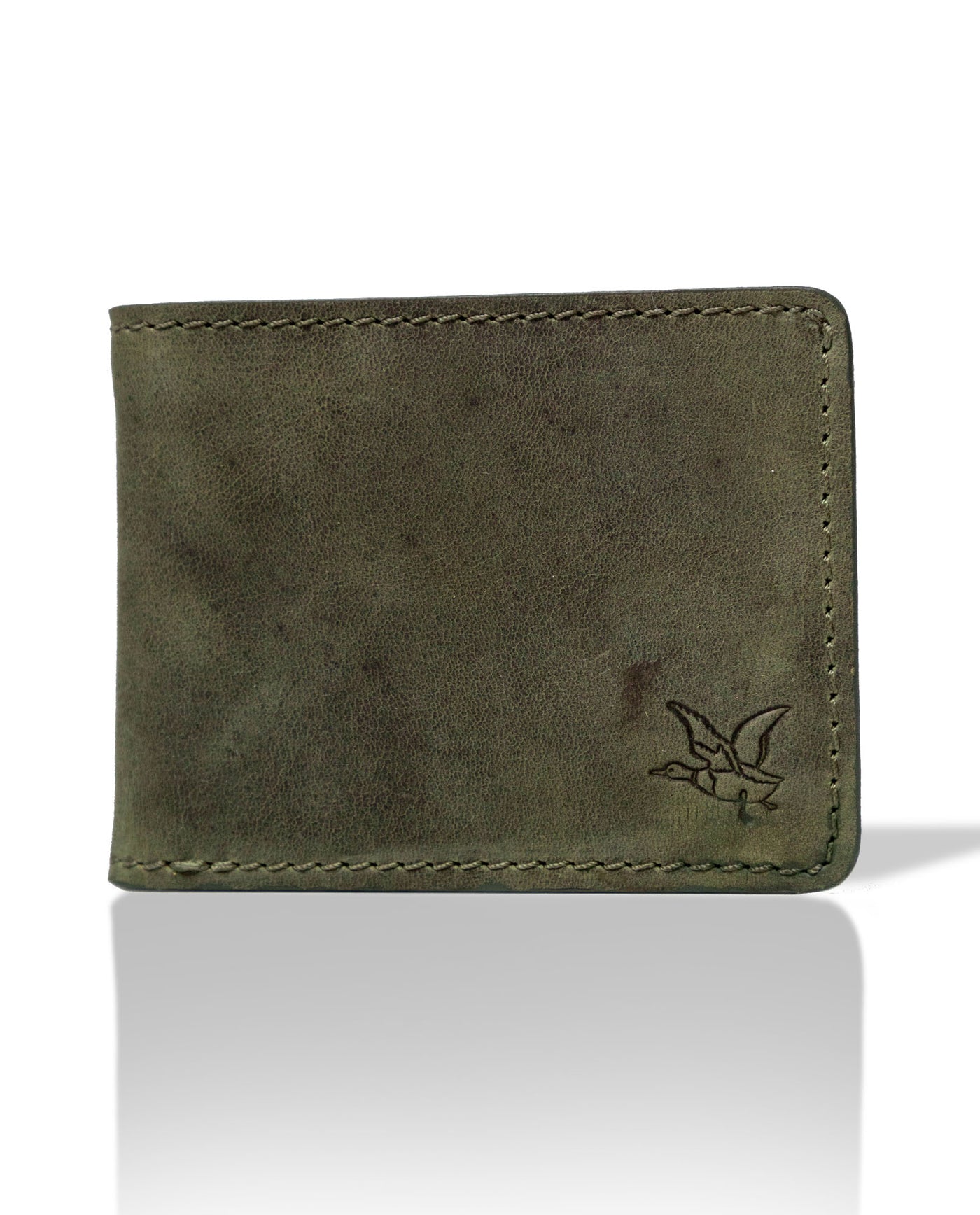 Semi-greased Leather Wallet 100% Cowhide - Green 029G004 - 1