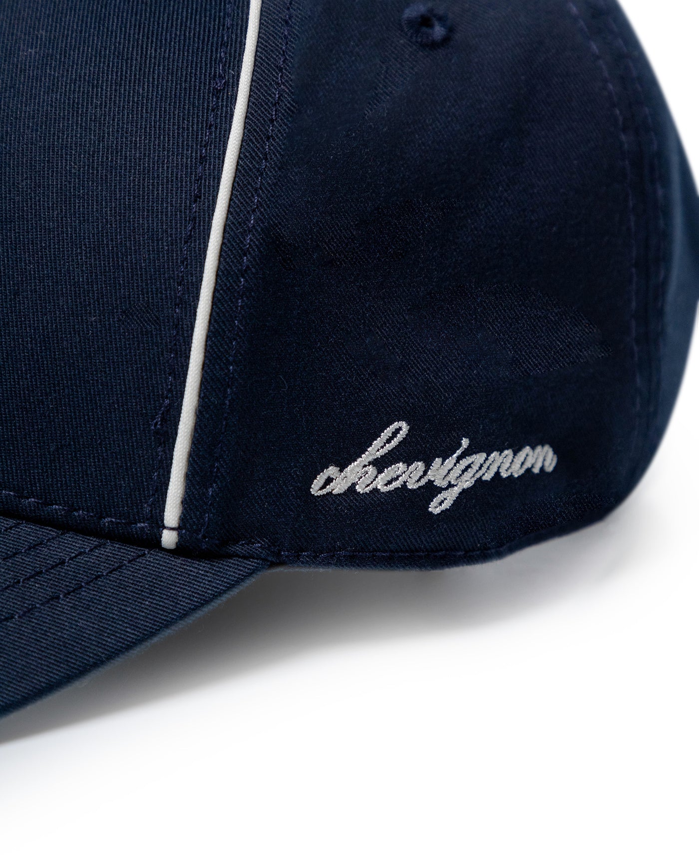 Unisex Cap 6 Panel Cotton Drill Structured Front Raw Contrast Piping Bilateral Embroidery Tone Eyelets - Blue 63_031H003_AZU174111_3