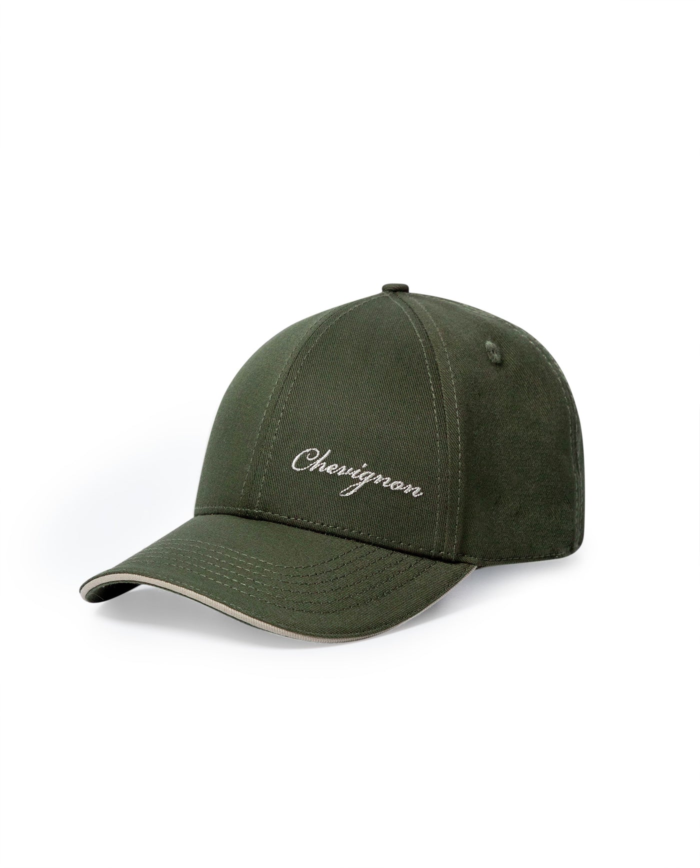 Unisex Cap 6 Panel Cotton Drill Structured Front Bilateral Embroidery-Print Graphics Contrast Visor Sandwich - Khaki 63_031H004_CAQ150309_0