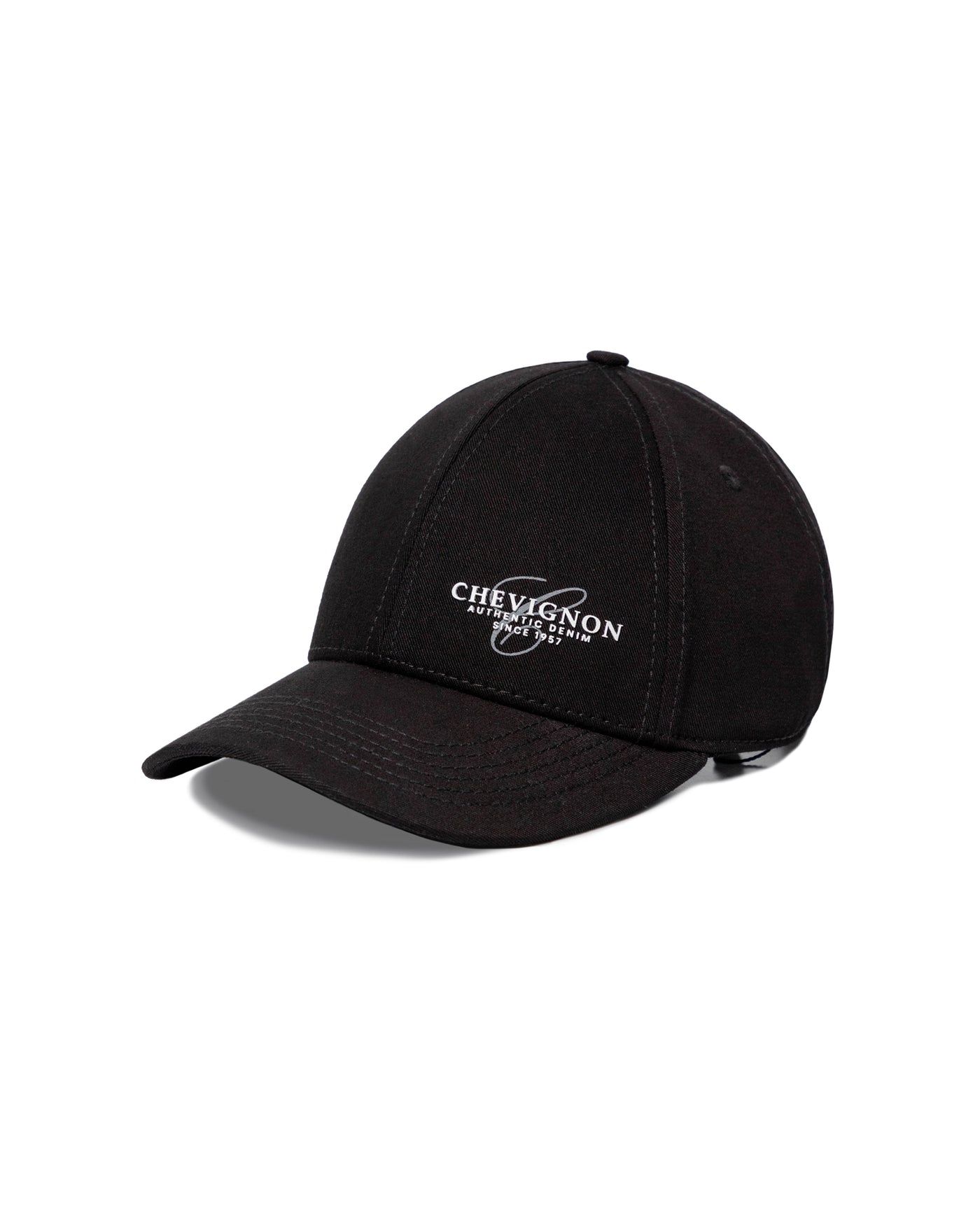 Unisex Leather Strap 6-Panel Cotton Cap - Black 039G008 - 1