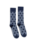 Men's Socks Mid Calf Cotton Elastane Circle Graphics Contrast Zones Contemporary - Blue