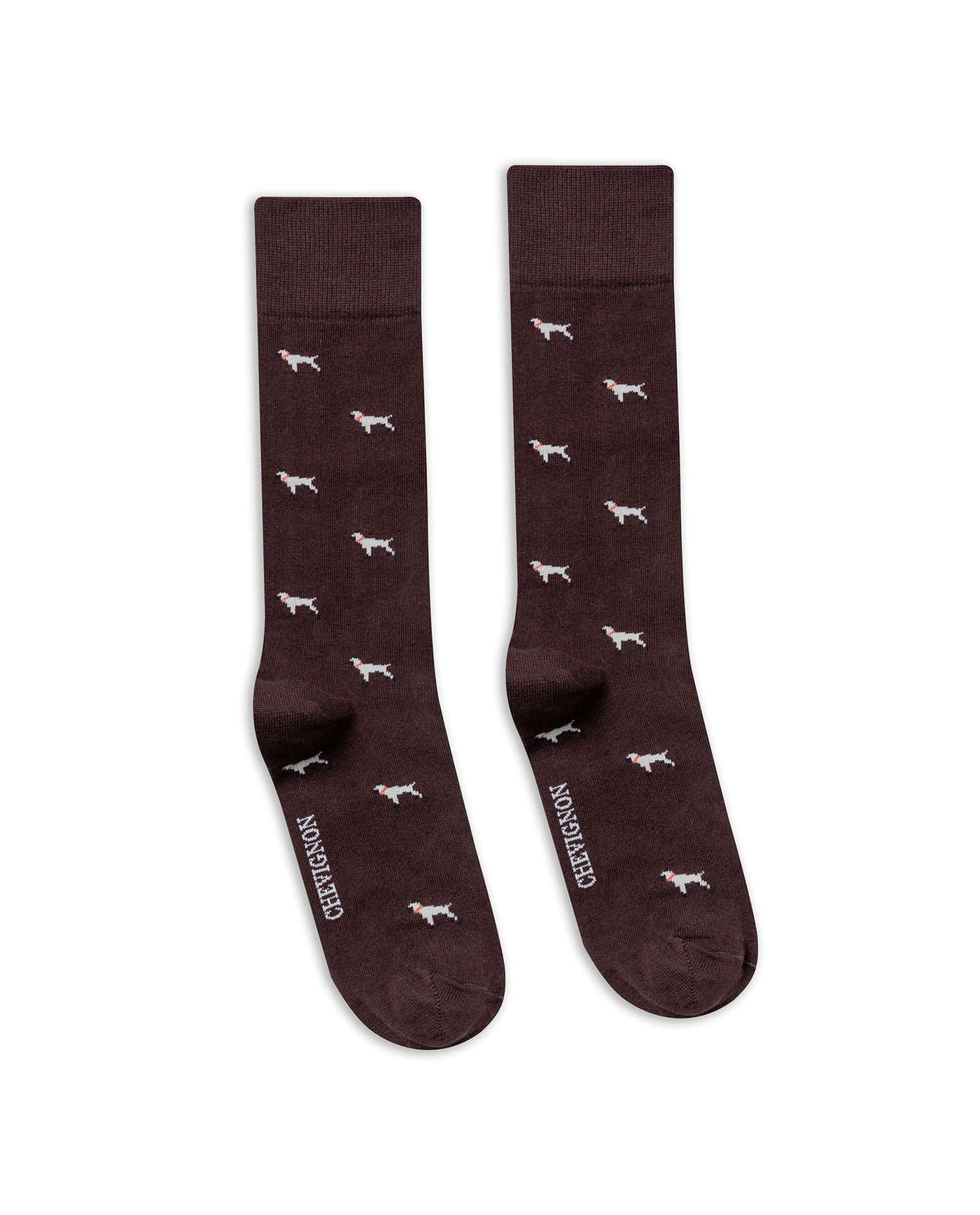 Mens Socks Mid Calf Cotton Elastane Dog Graphics Chevignon - Brown 63_051H002_CAF191325_0