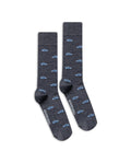 Men's Socks Mid Calf Cotton Elastane Car Graphics - Black