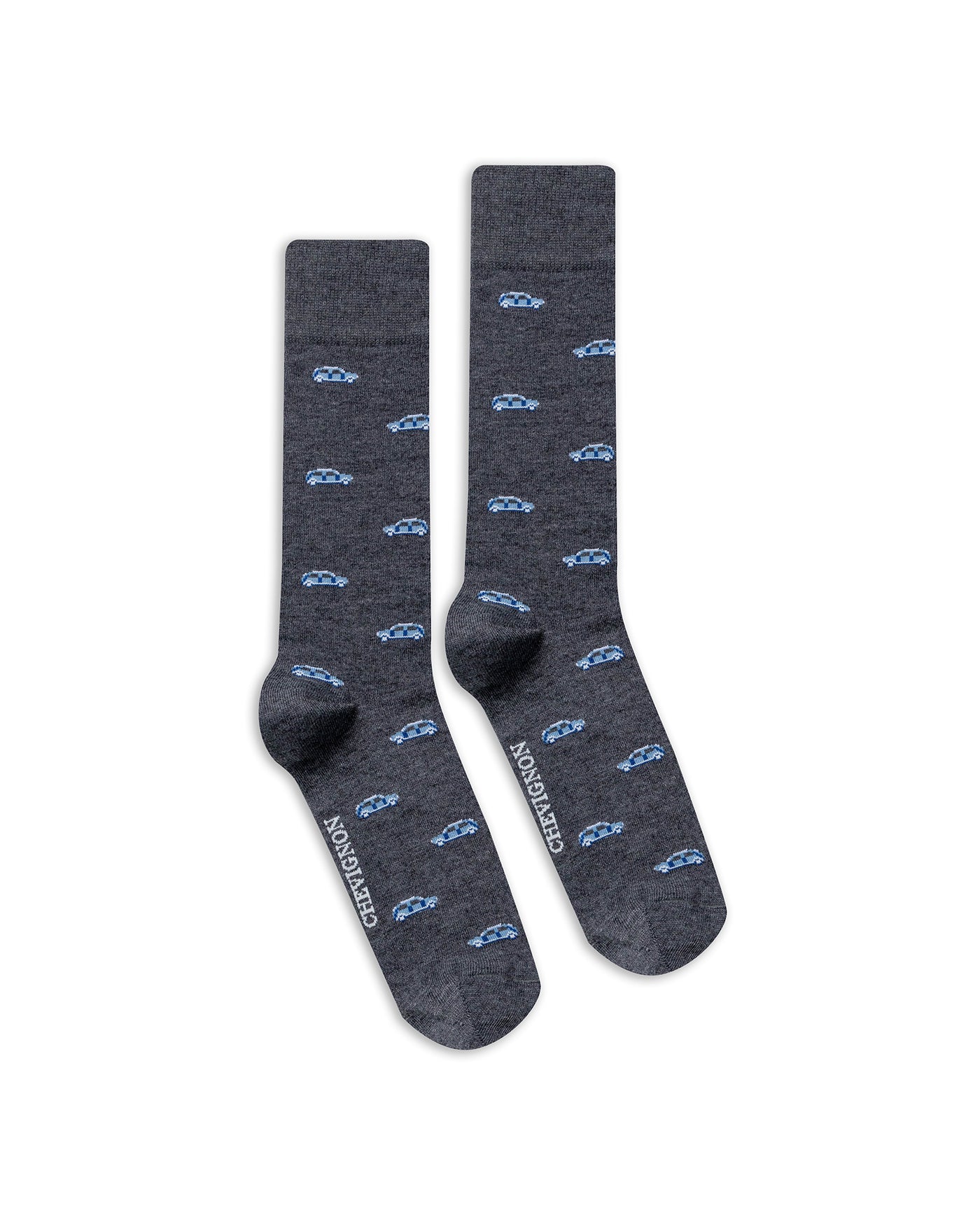 Mens Socks Mid Calf Cotton Elastane Car Graphics - Black 63_051H003_NEG194003_0