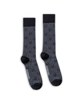 Men's Socks Mid Calf Cotton Elastane Horseshoe Graphics Tone on Tone Chevignon - Black