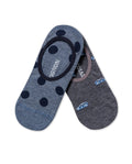 Men's Socks Two Pack Super Invisible Cotton Elastane Silicone Grip - Various