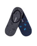 Men's Socks Two Pack Super Invisible Cotton Elastane Silicone Grip - Various