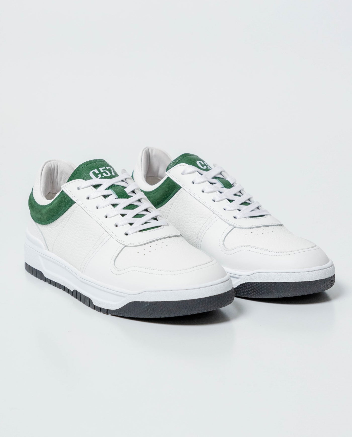Men´s Leather Basketball-Style Sneakers - White 63_061G003_BLA110601_0