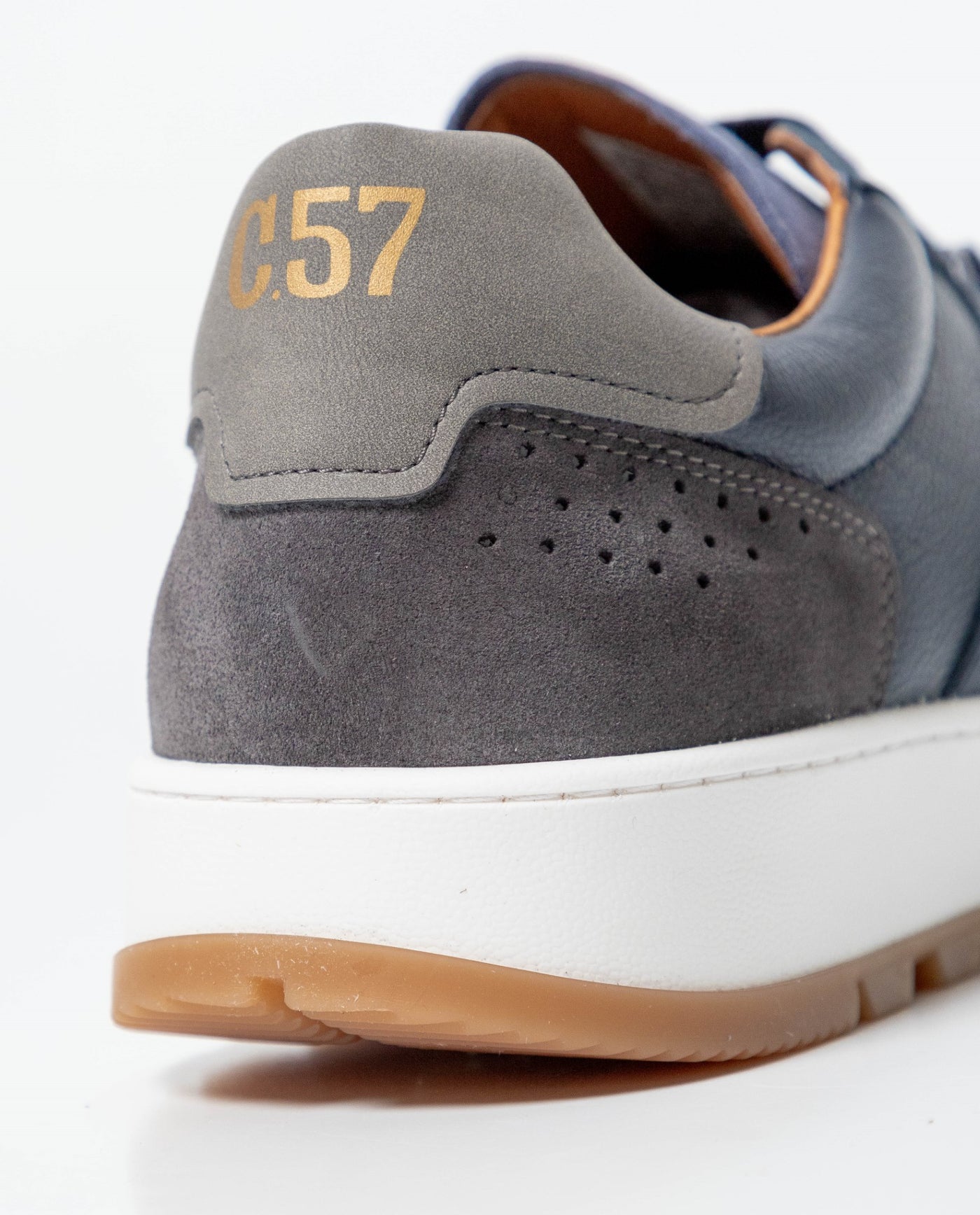 Men´s Leather Basketball-Style Sneakers - Blue 63_061G004_AZU193924_8