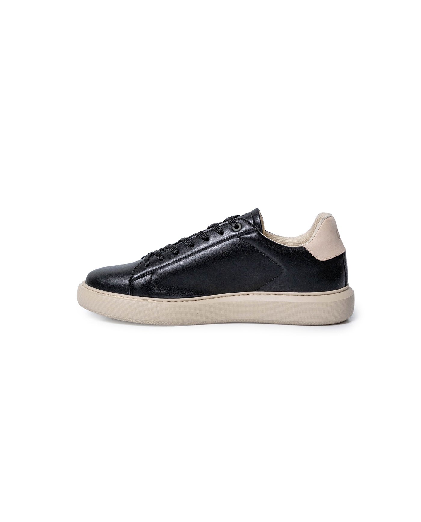 Mens Sneakers Chunky Smooth Aniline Leather EVA Extralight Khaki Sole - Black 63_061H021_NEG194007_8