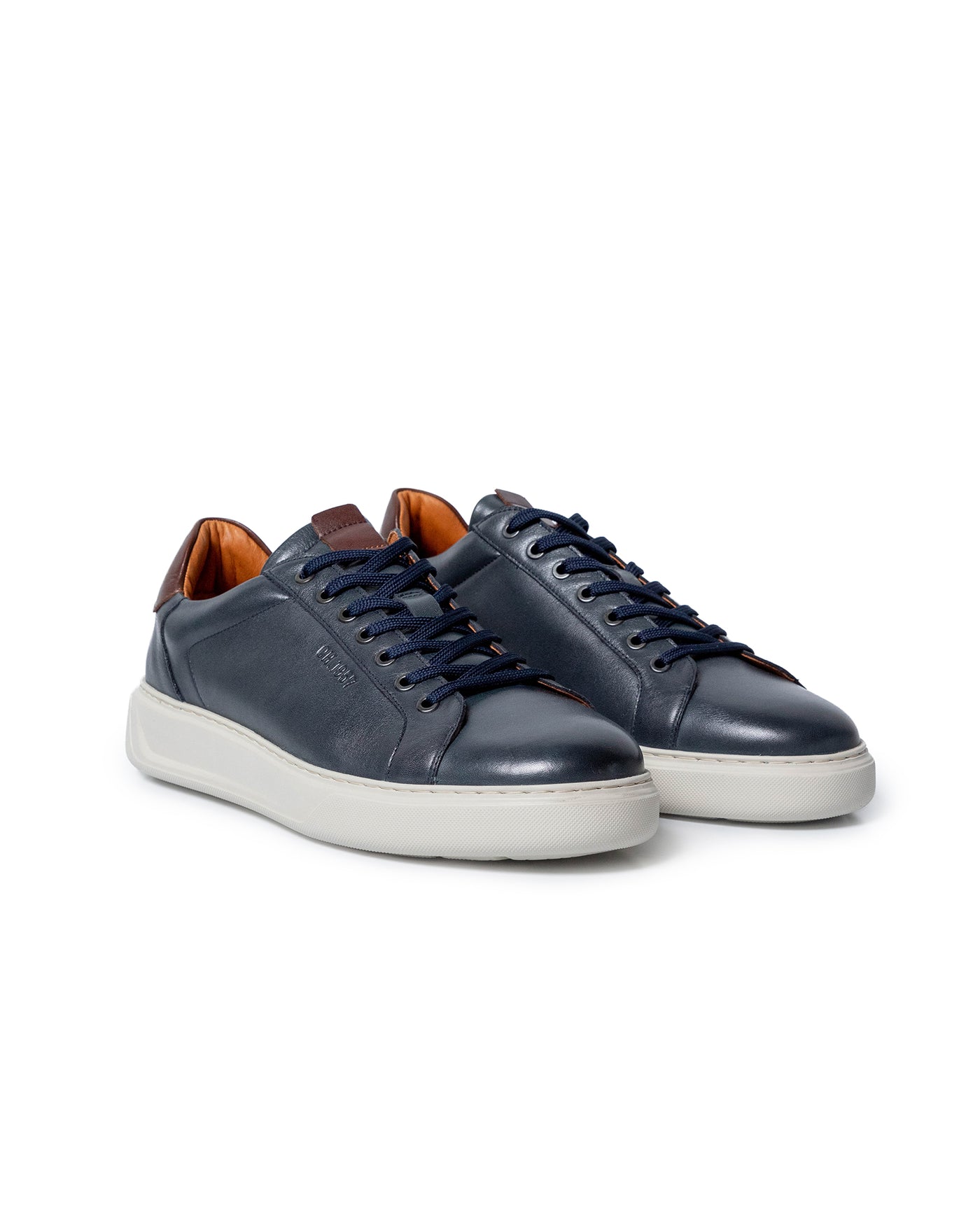 Mens Sneakers Chunky Smooth Aniline Leather Interior Linings EVA Extralight Khaki Sole - Blue 63_061H023_AZU193952_0
