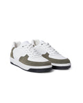 Men's Sneakers Basketball Aniline Leather Water Repellent Suede Rounded Bicolor EVA - White