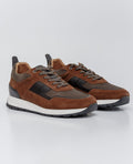 Men´s Leather Running Sneakers - Brown