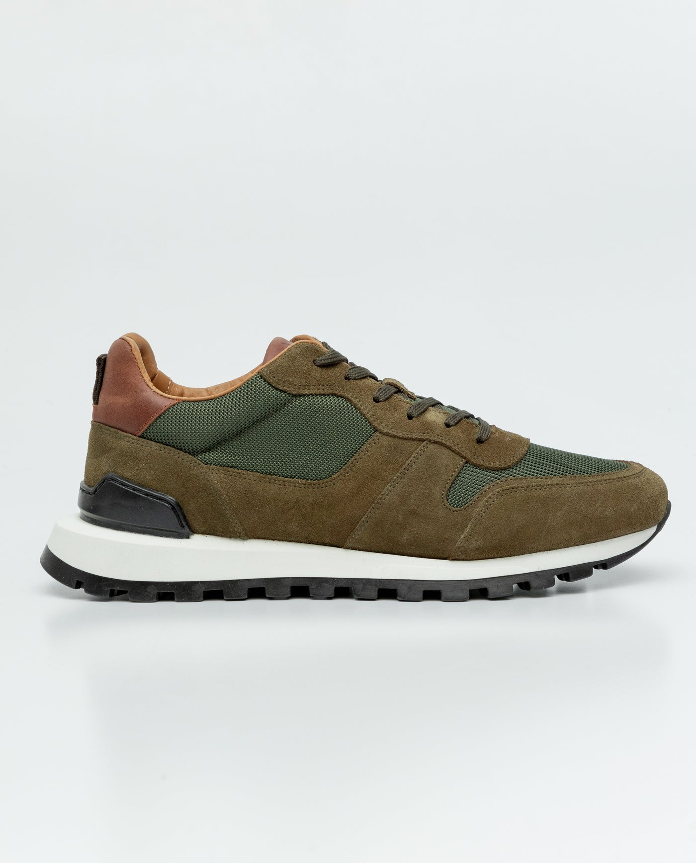 Men's Leather Runner Sneakers - Green 63_069F000_VER180538_3