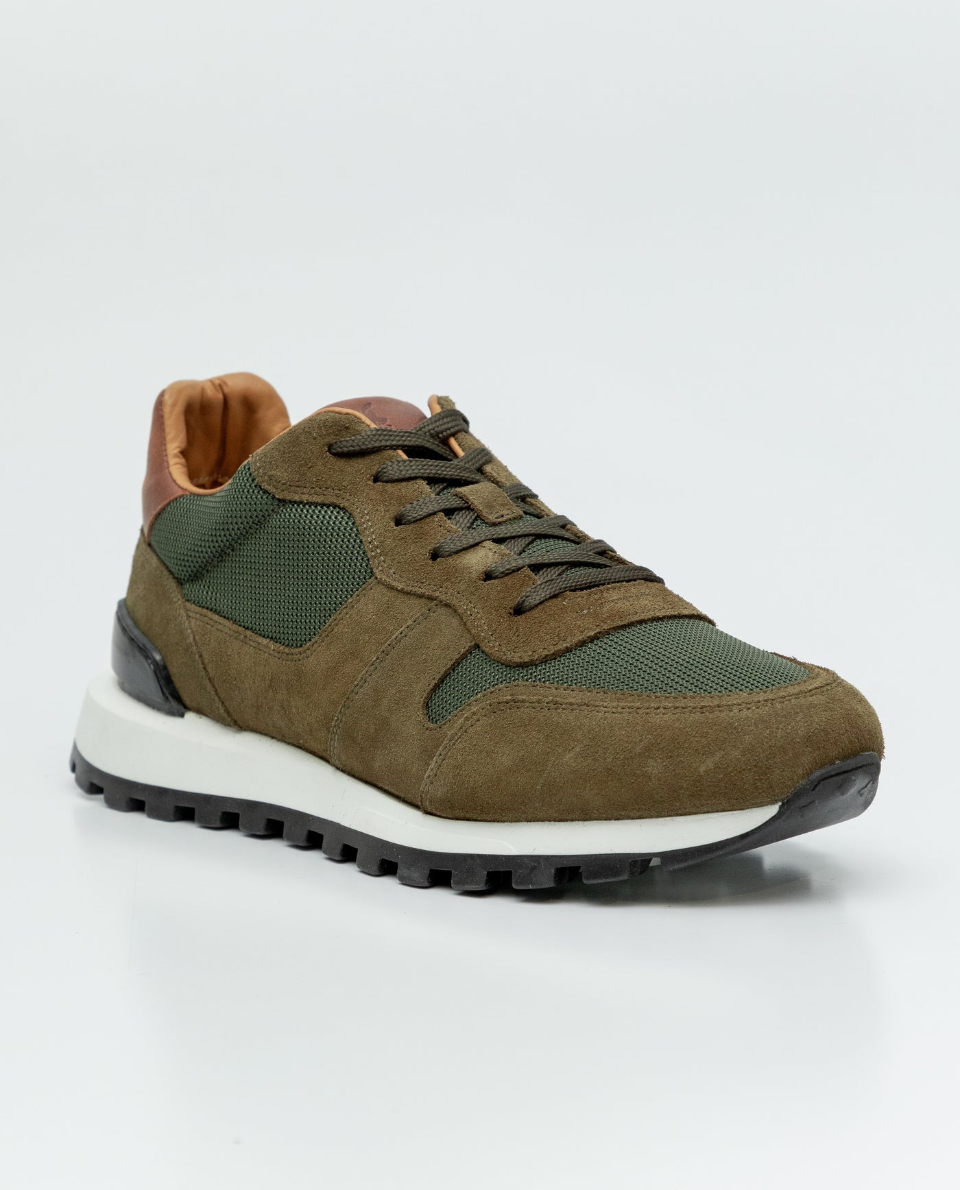Men's Leather Runner Sneakers - Green 63_069F000_VER180538_4