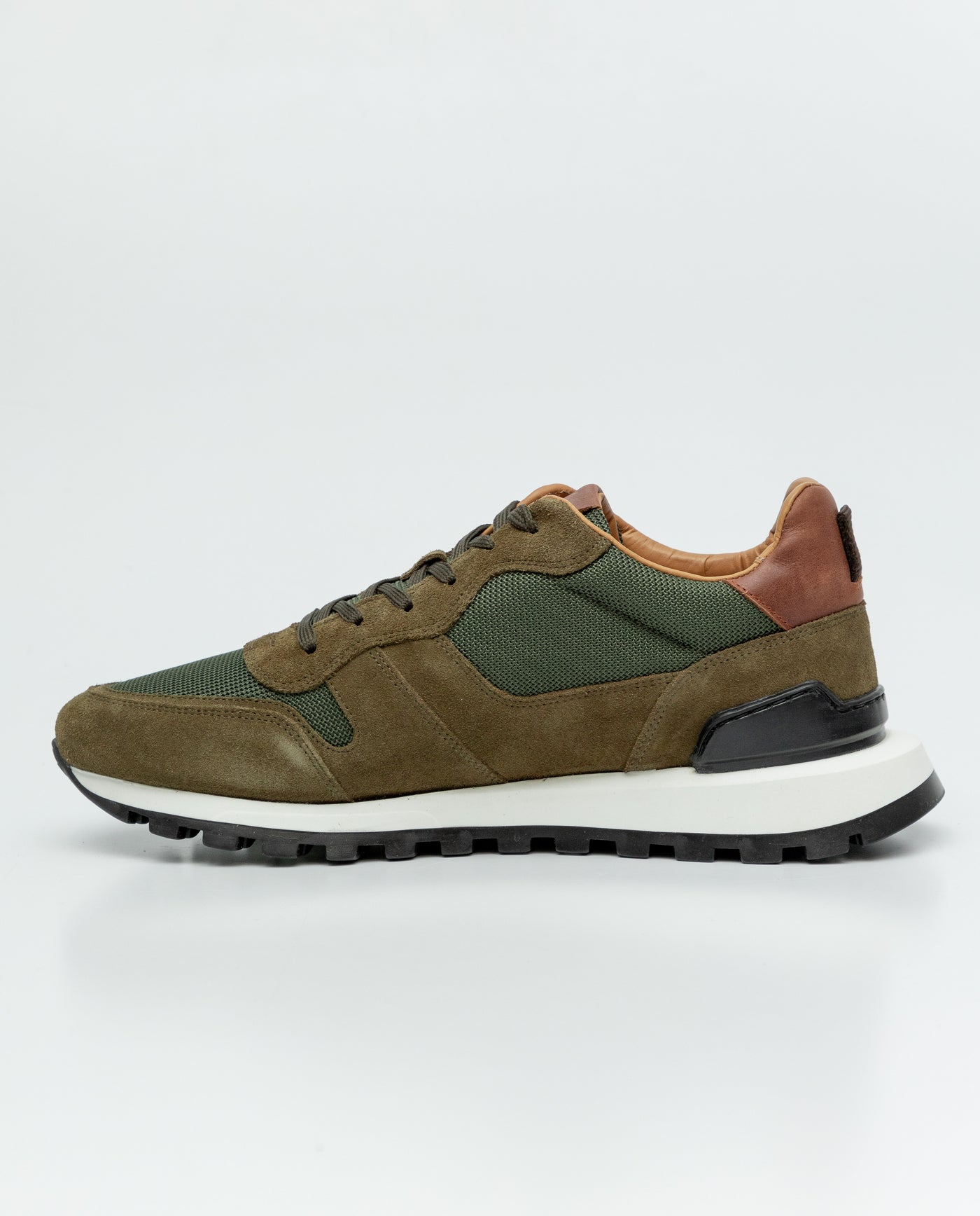 Men's Leather Runner Sneakers - Green 63_069F000_VER180538_5