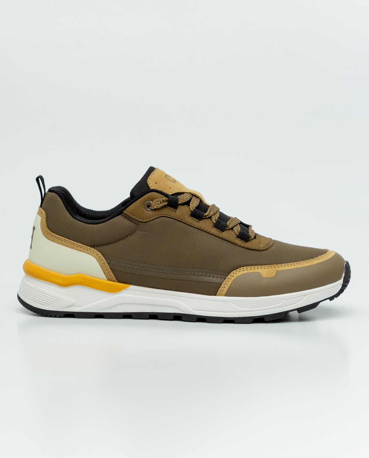 Men's Runner-Style Sneakers in Textile and Leather - Green 63_069F002_VER190622_3
