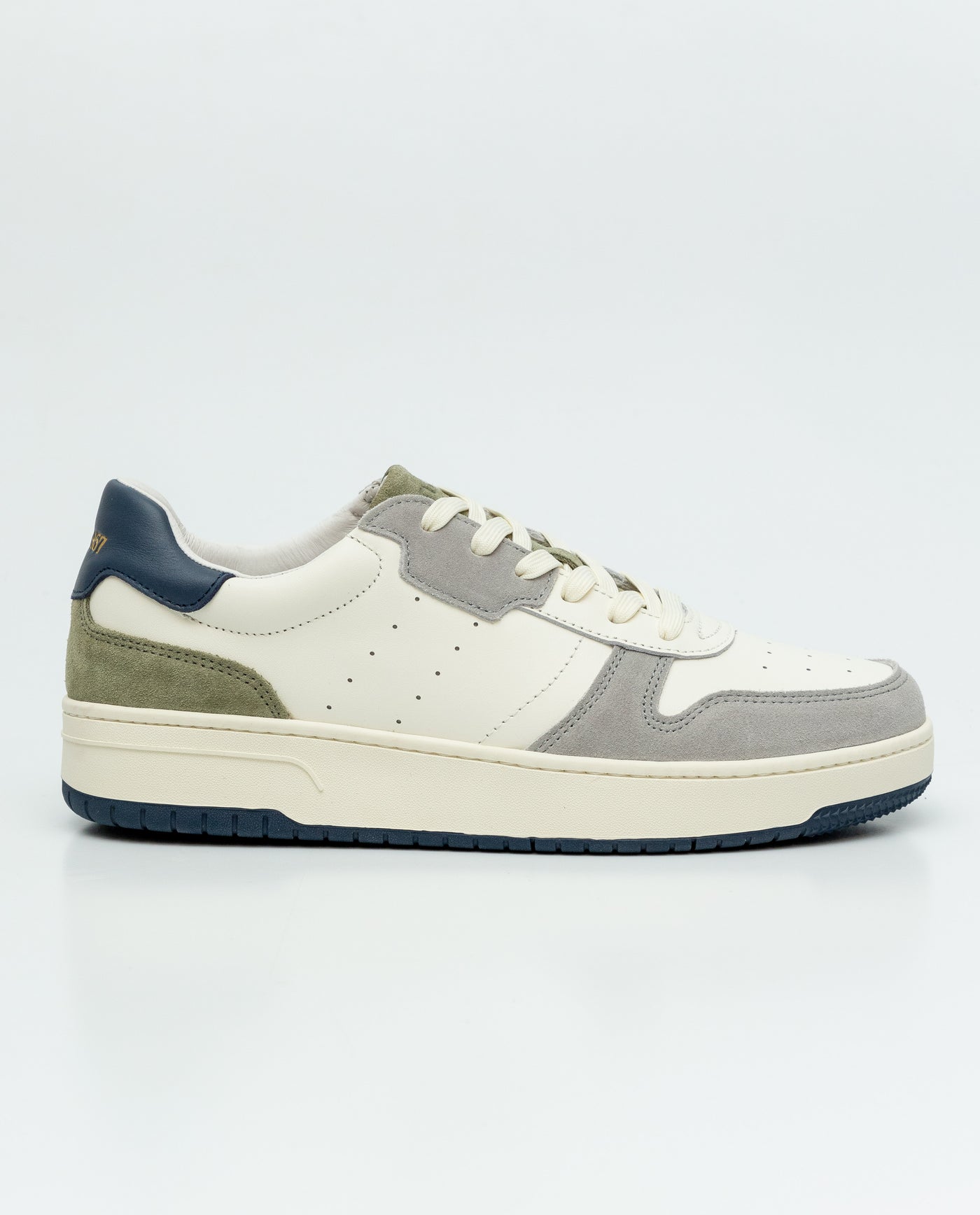Men's Leather Basketball Sneakers - White 63_069F007_BLA110601_3