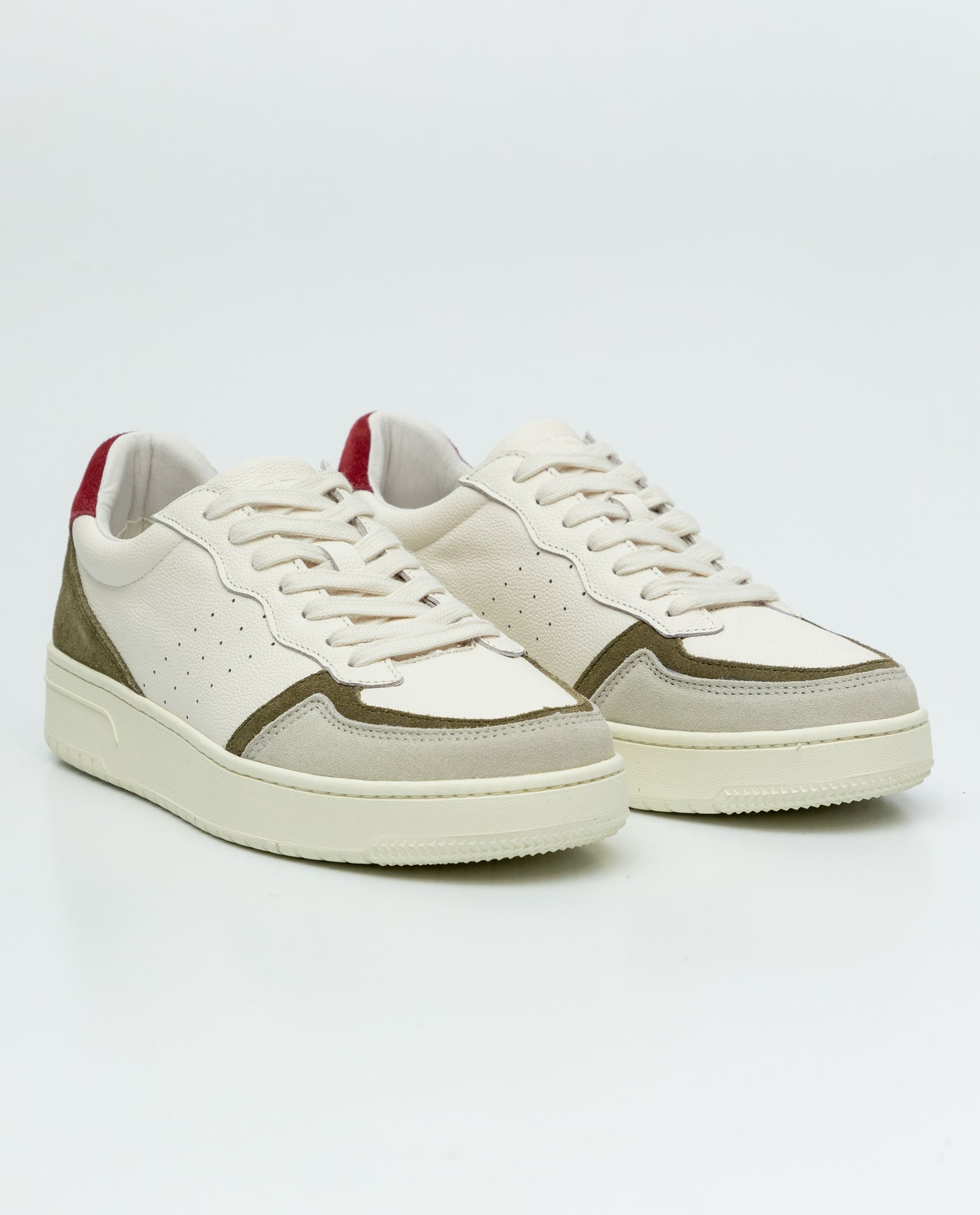 Leather Basketball-Style Sneakers for Men - White 63_069F008_BLA110601_0