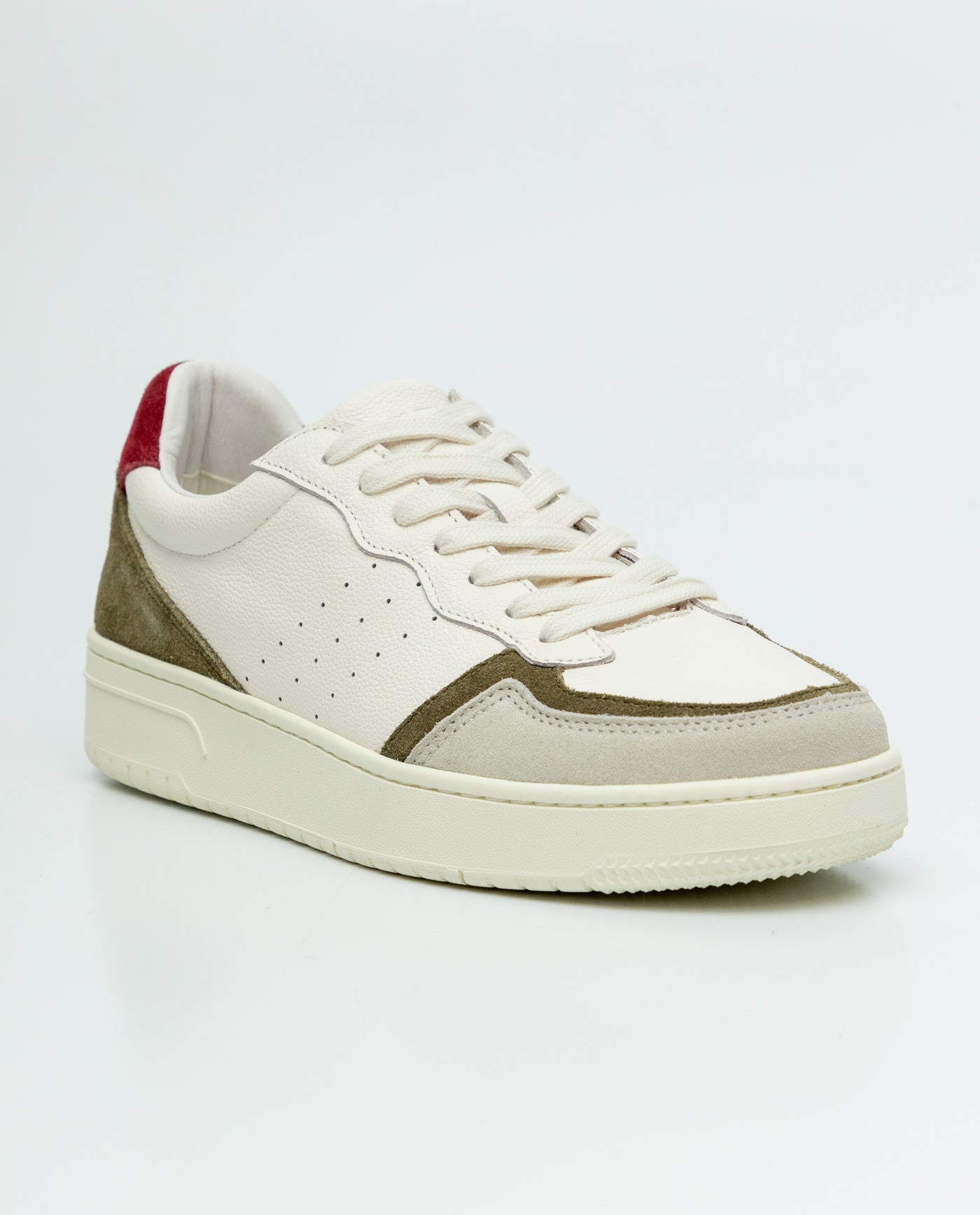 Leather Basketball-Style Sneakers for Men - White 63_069F008_BLA110601_4