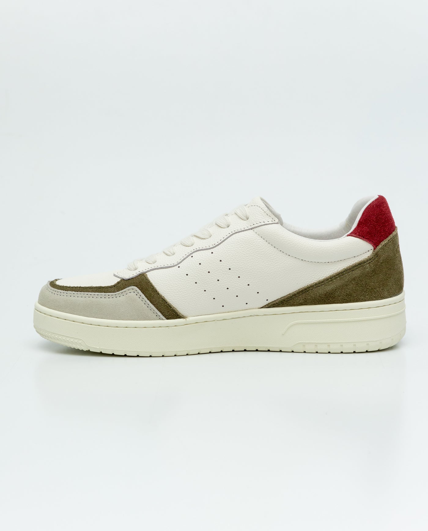 Leather Basketball-Style Sneakers for Men - White 63_069F008_BLA110601_5