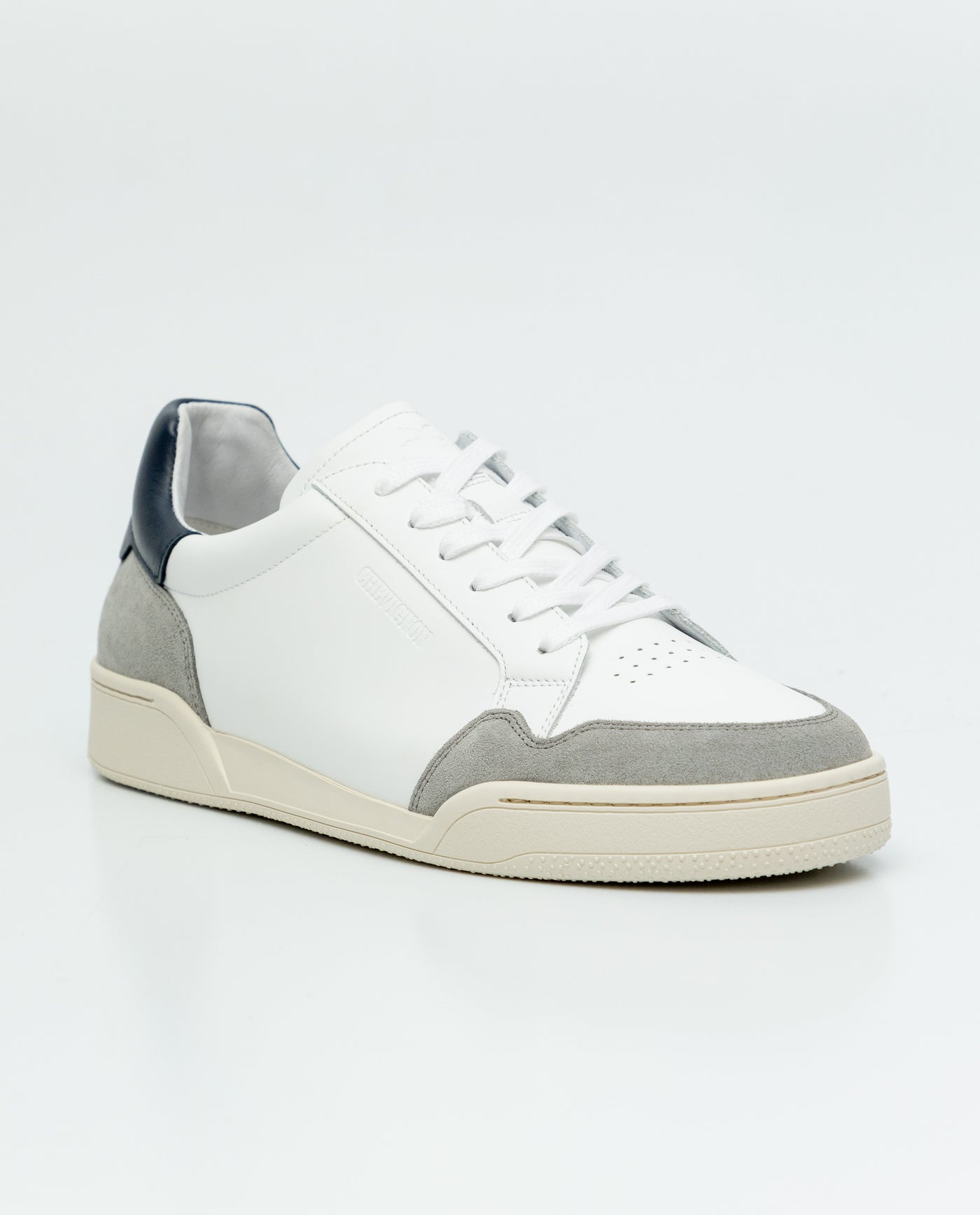 Men's Mixed Leather Court Sneakers - White 63_069F010_BLA110601_4
