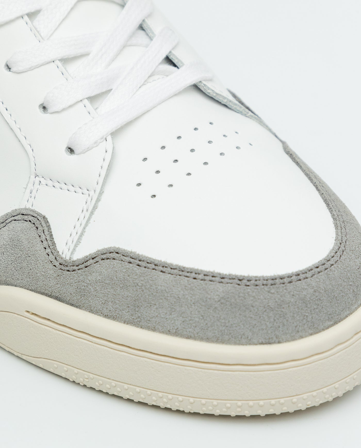Men's Mixed Leather Court Sneakers - White 63_069F010_BLA110601_6