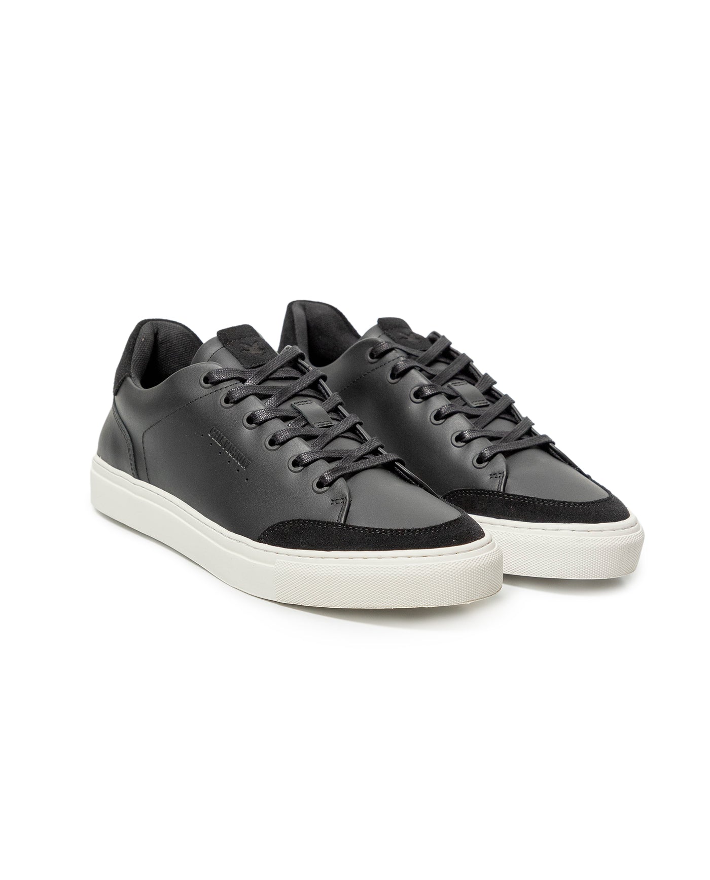 Men's Tonal Leather Court Sneakers - Black 63_069F011_NEG194007_0