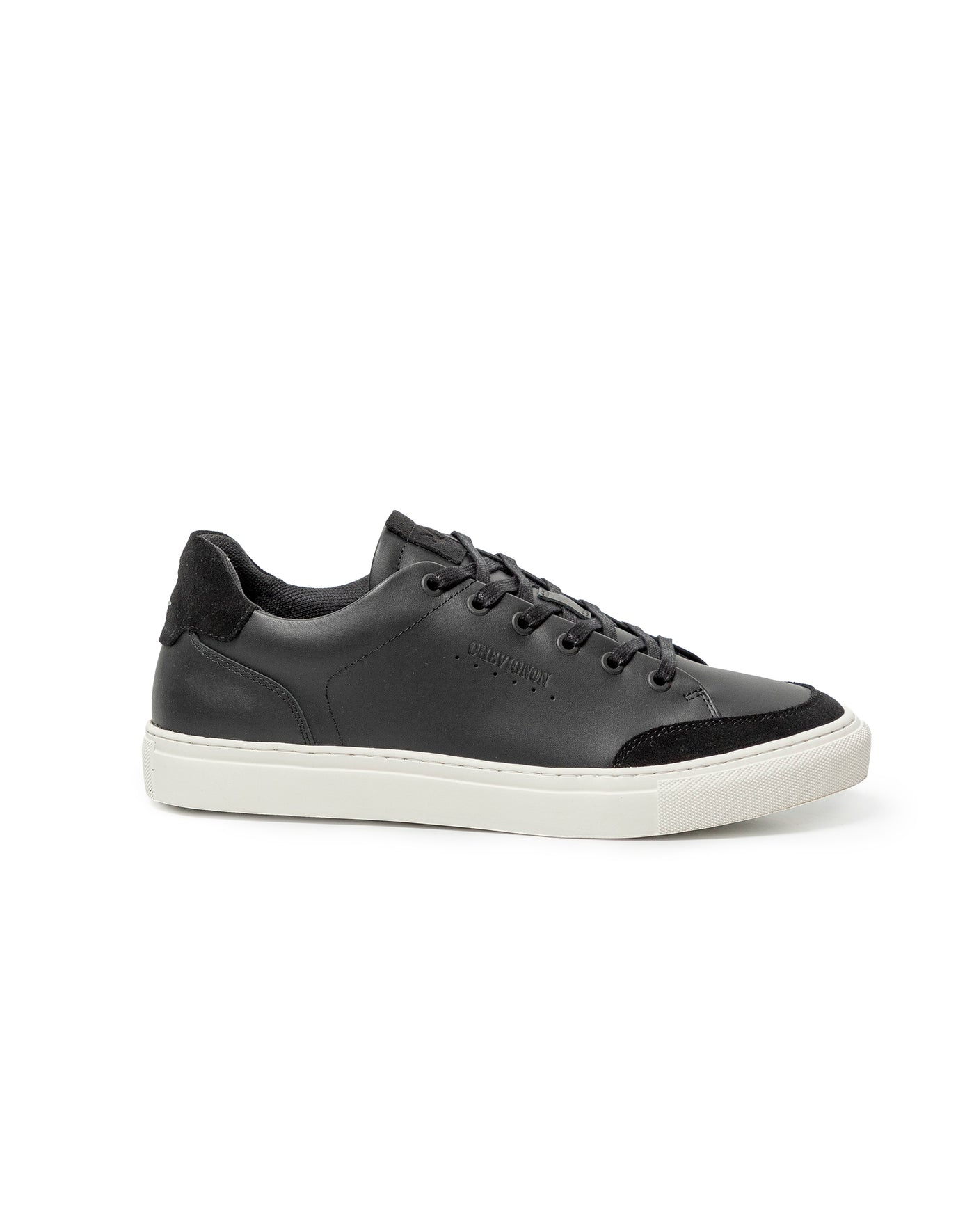 Men's Tonal Leather Court Sneakers - Black 63_069F011_NEG194007_3