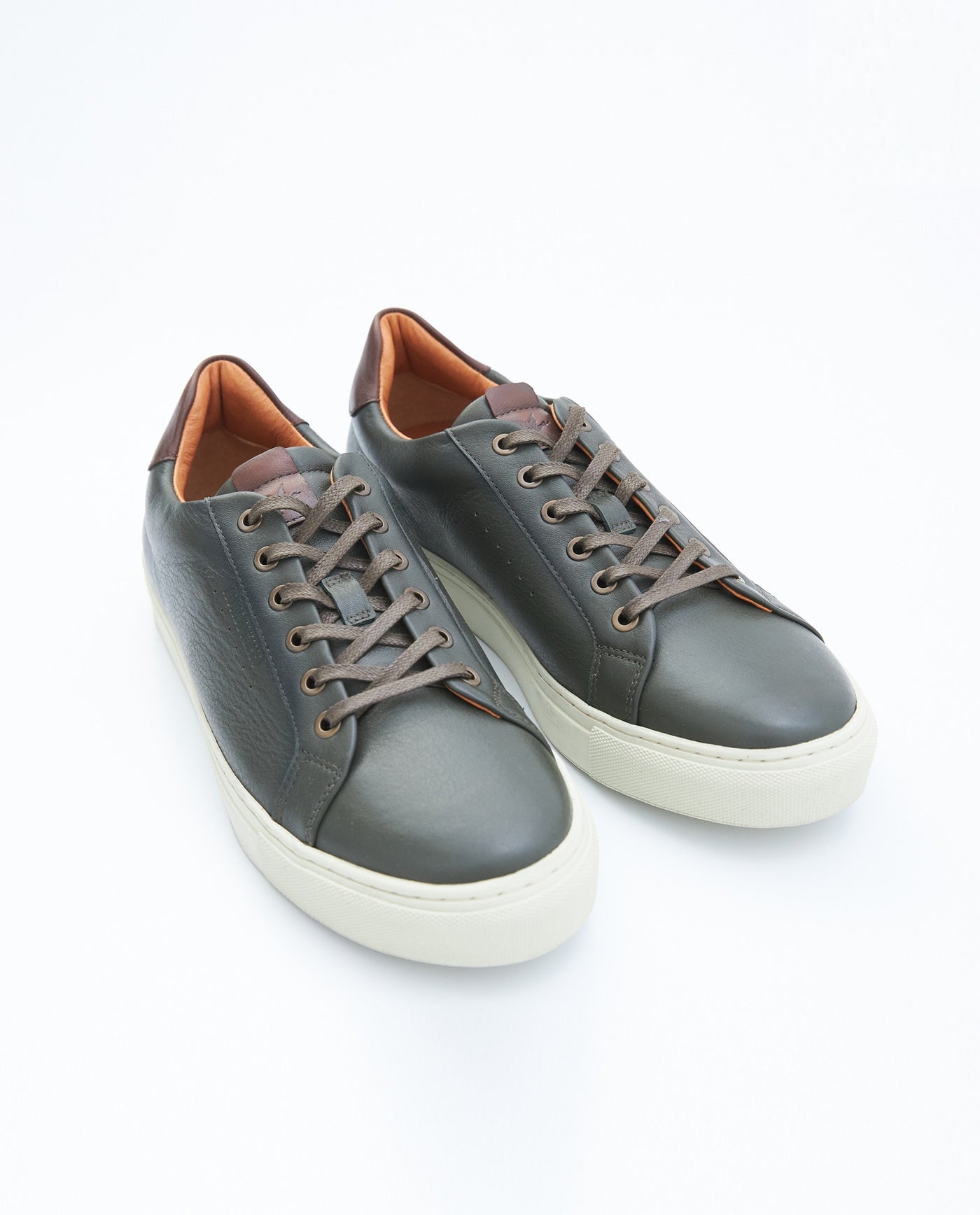Men's Casual Leather Sneakers - Green 069F013 - 1