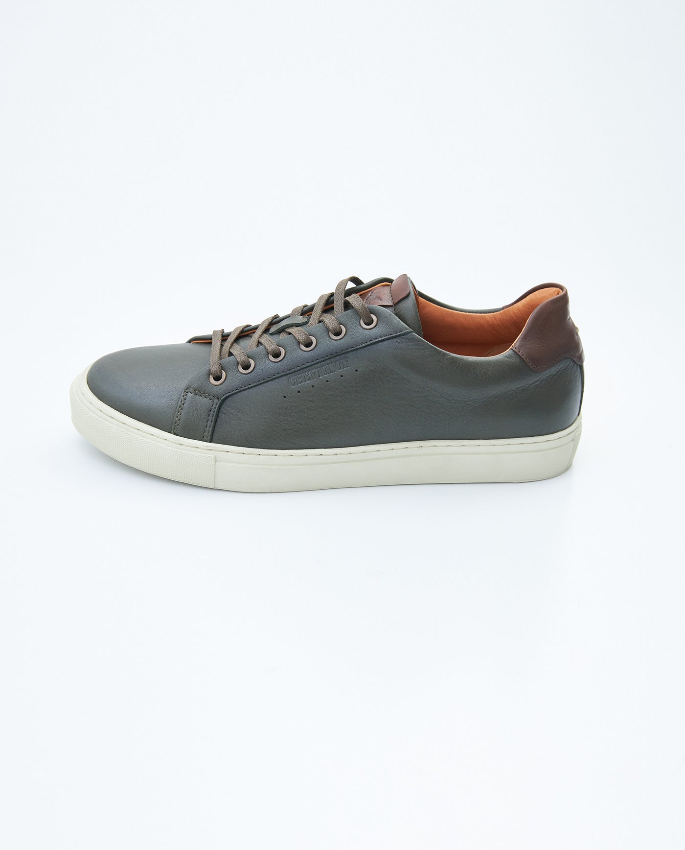 Men's Casual Leather Sneakers - Green 63_069F013_VER190414_4