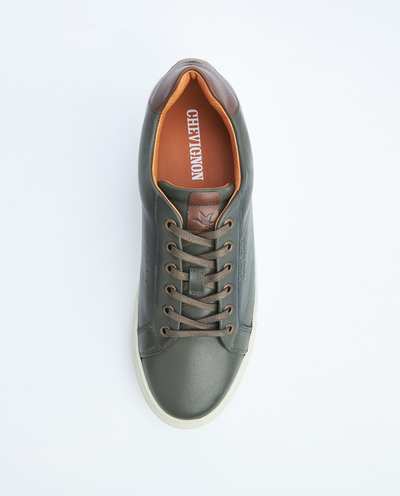Men's Casual Leather Sneakers - Green 63_069F013_VER190414_7