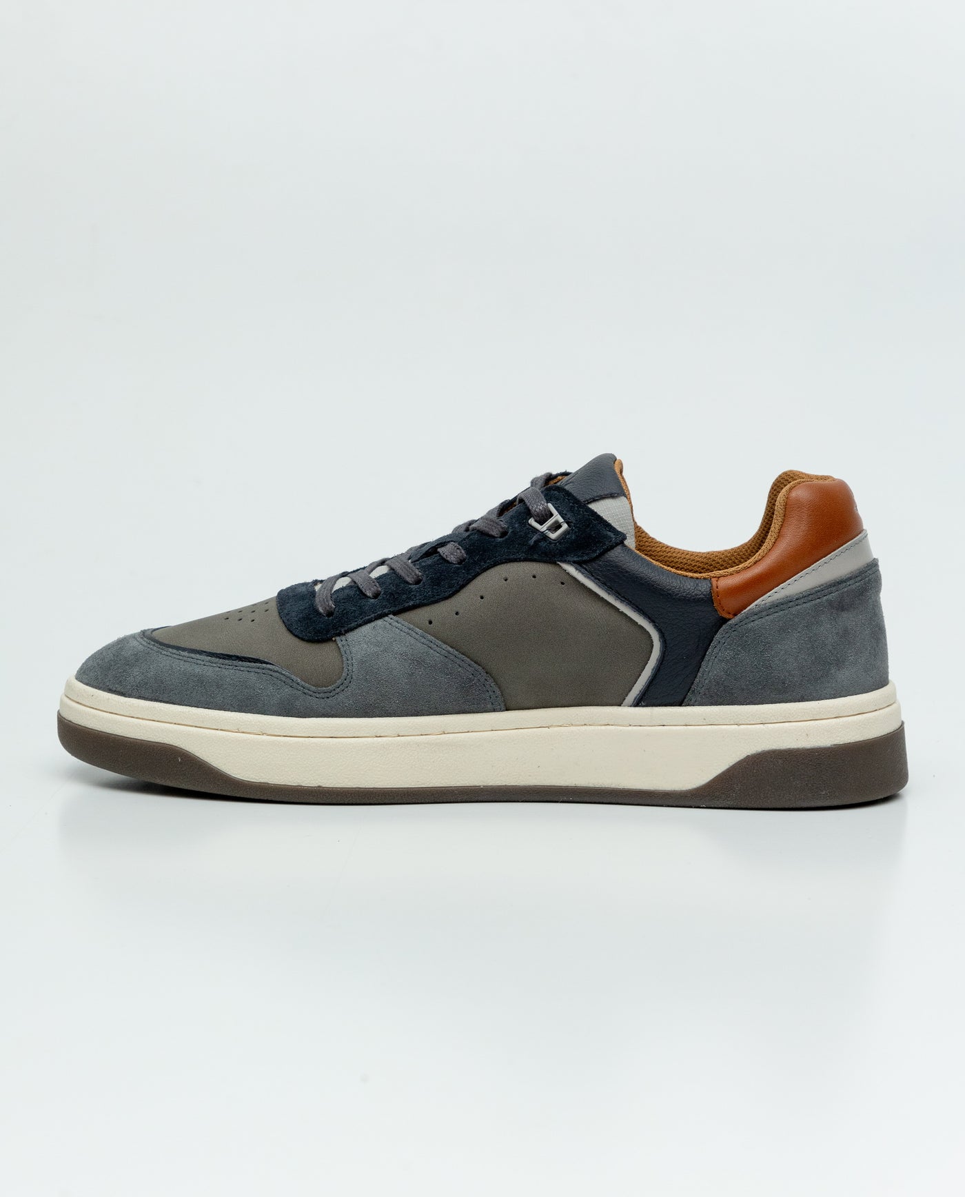Leather Basketball-Style Sneakers for Men - Blue 63_069F014_AZU184215_5