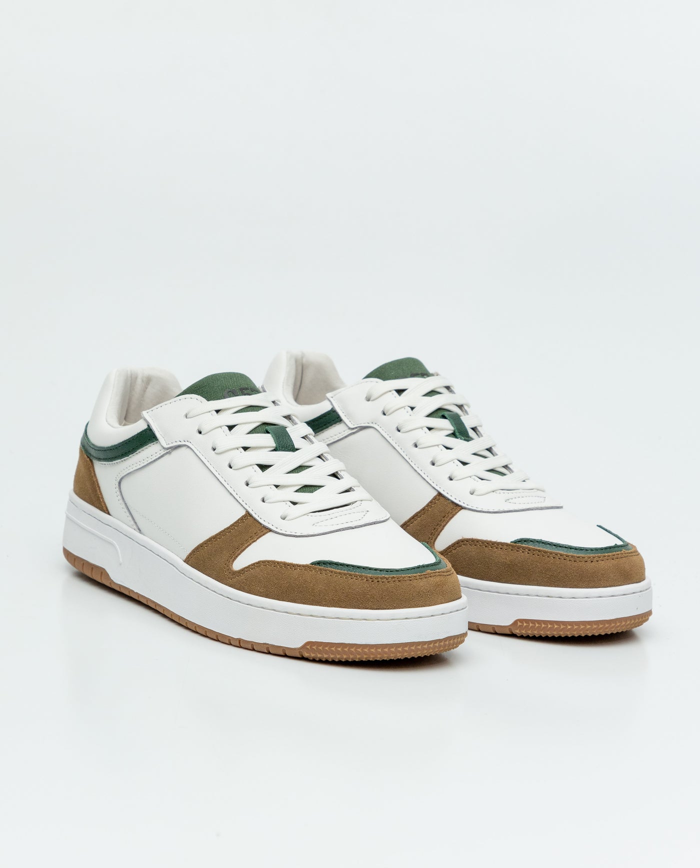 Leather Basketball-Style Sneakers for Men - White 63_069F016_BLA110601_0