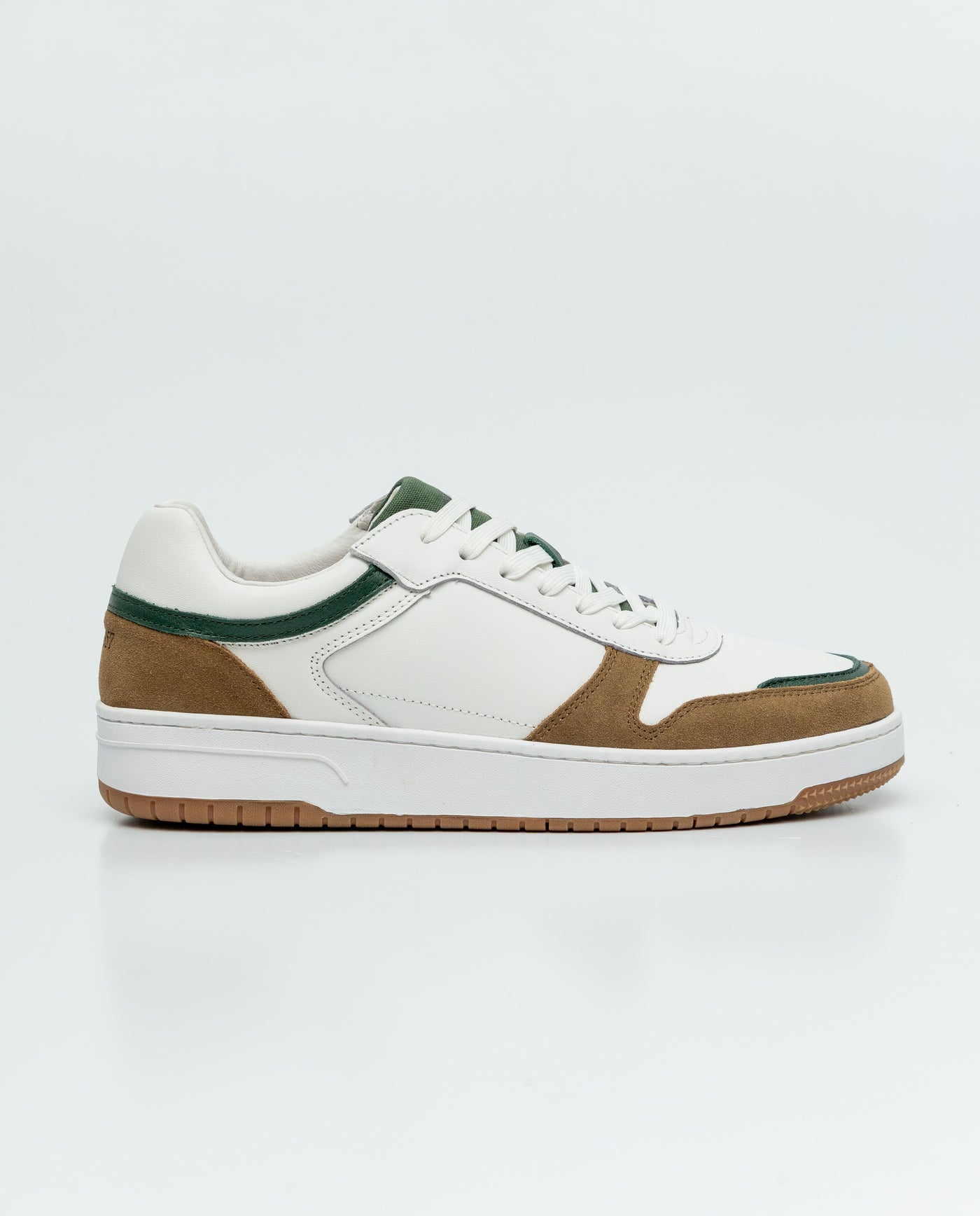 Leather Basketball-Style Sneakers for Men - White 63_069F016_BLA110601_3