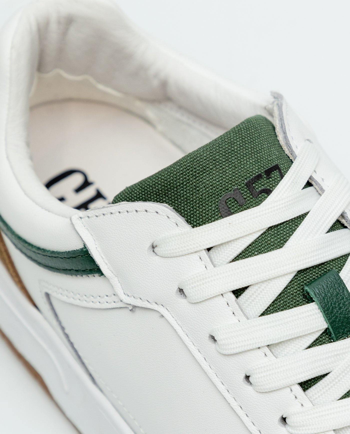 Leather Basketball-Style Sneakers for Men - White 63_069F016_BLA110601_7