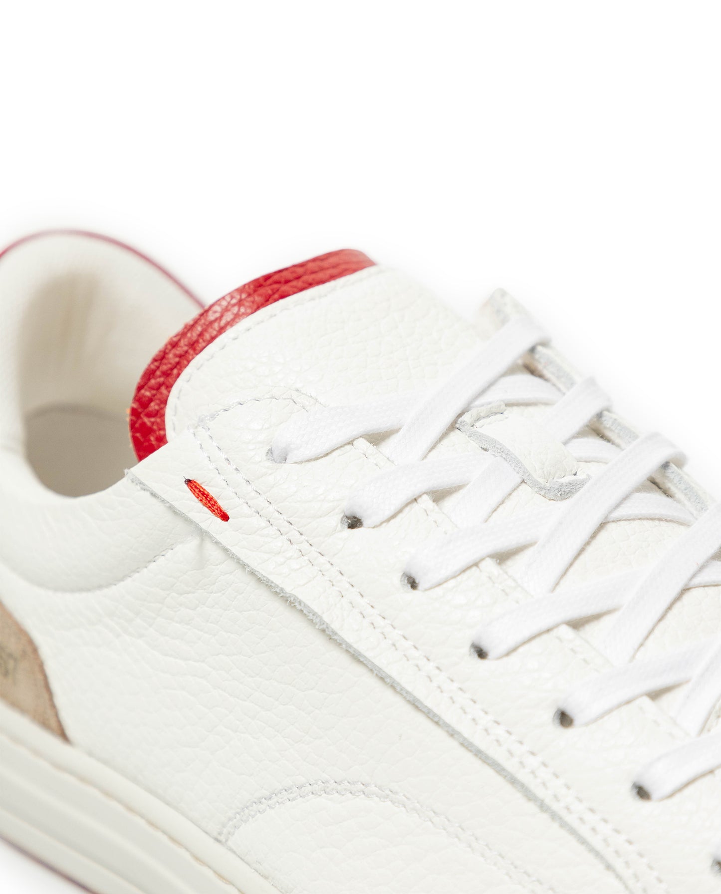 Men's Low Profile Leather Sneakers - White - 7